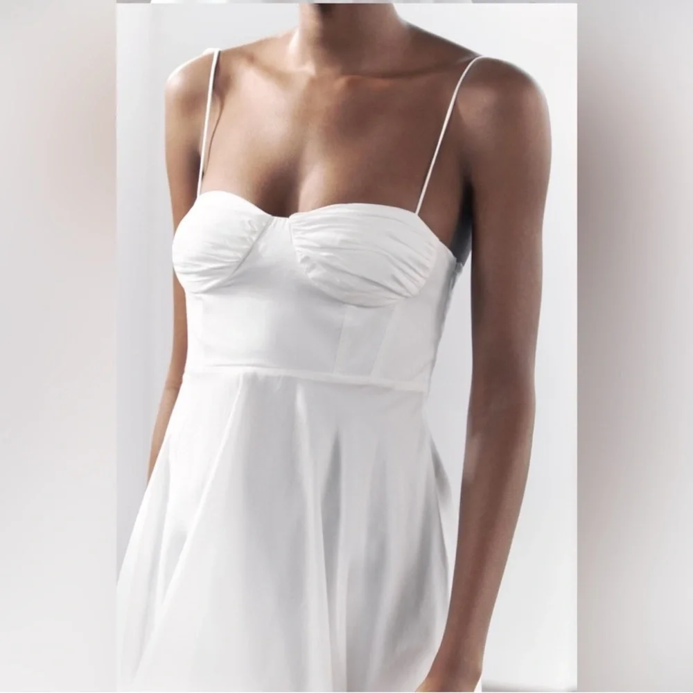 ZARA ZW COLLECTION RUFFLED POPLIN DRESS - Picture 15 of 17